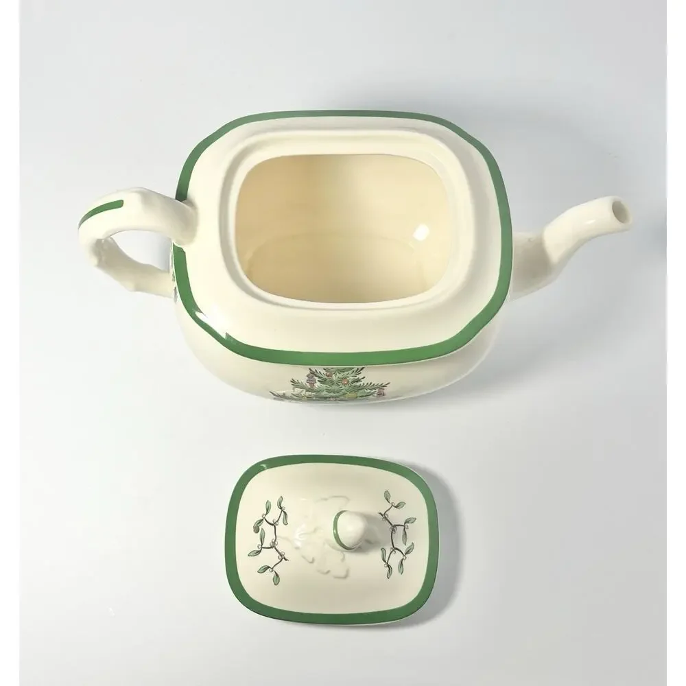 Spode “Christmas Tree” Ceramic Teapot & Lid 6” 44oz